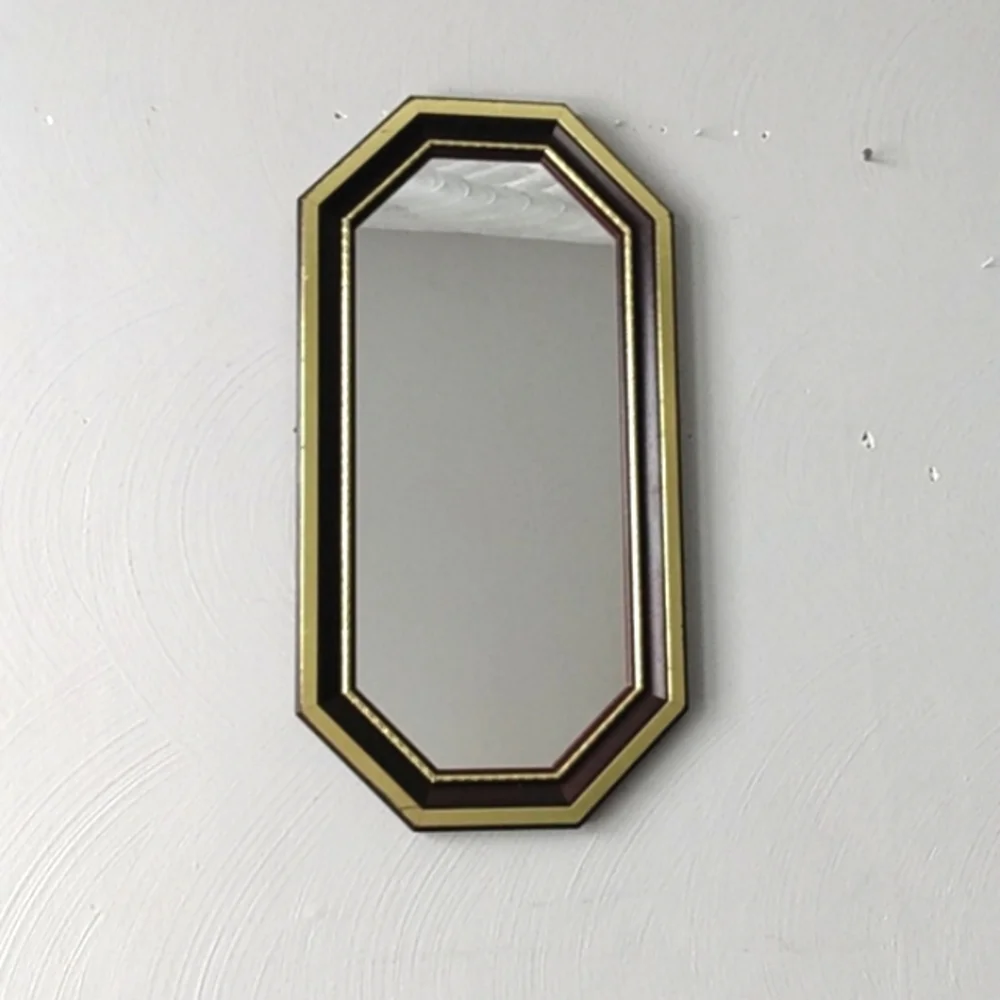 Home Interiors Octagon Mahogany gold accents mirror